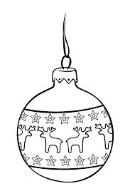 Раскраска шар с оленями на елку для детей