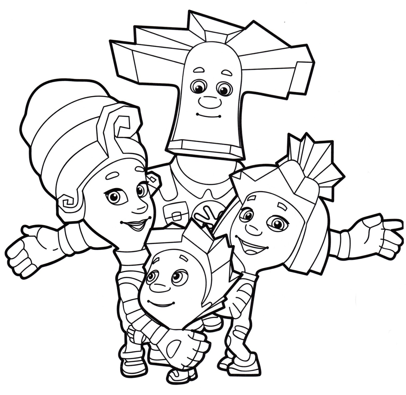 Раскраска Папус и Мася обнимаются для детей (Папус, Мася, развивающие)