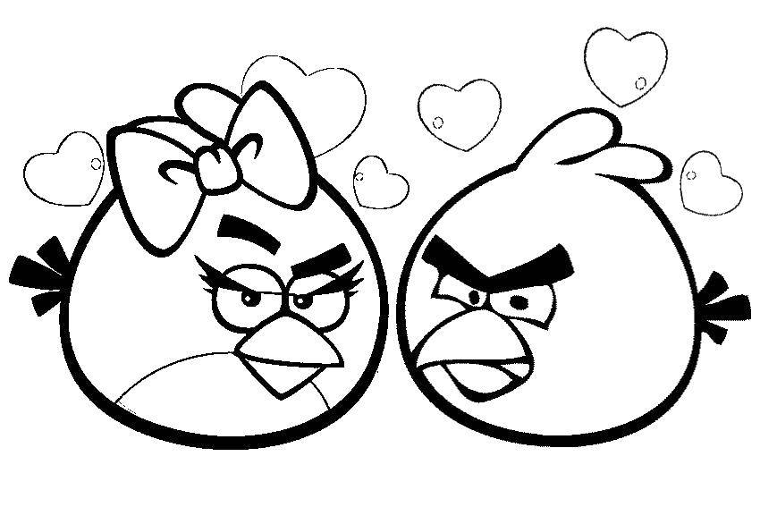 Раскраска с персонажами из мультфильма angry birds (задания)