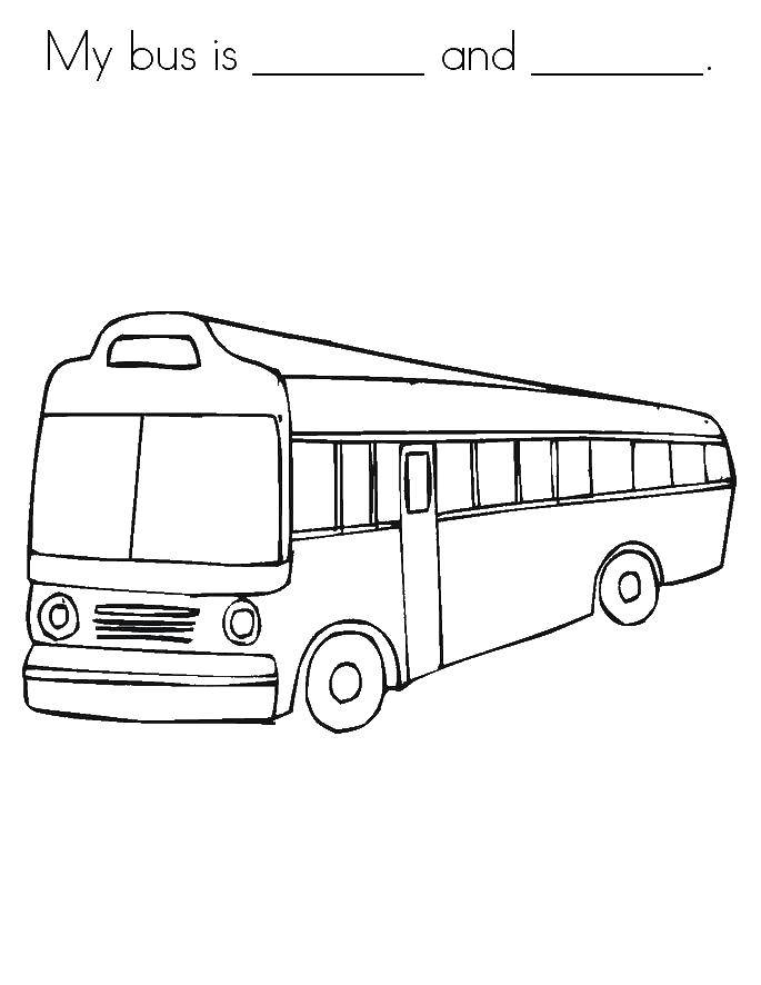 Раскраска Контур автобуса автобус для мальчиков (автобус)