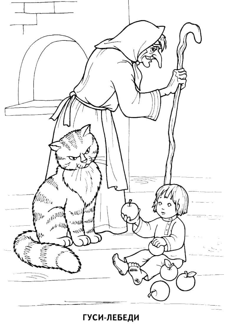 Раскраски из сказок Пушкина и загадки для детей (сказки, загадки)