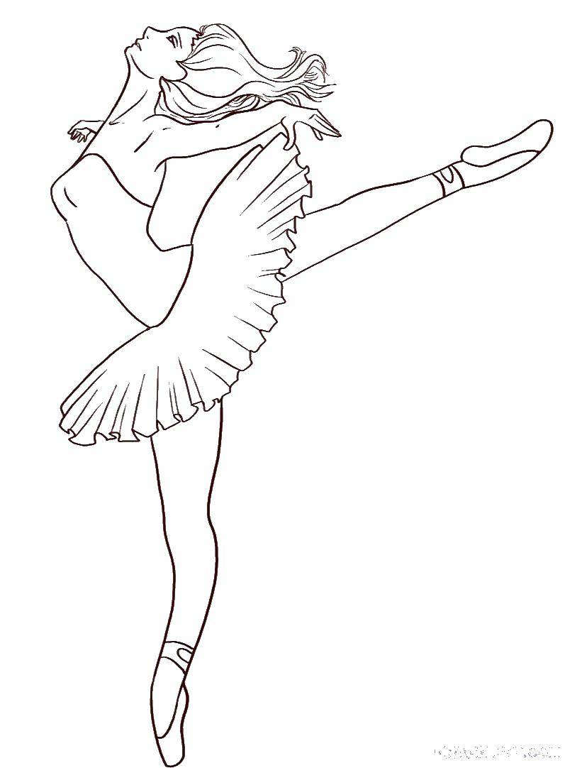 Раскраски на тему Танцующая балерина, пуанты и пачка для детей (балерина, пуанты, пачка, танец)
