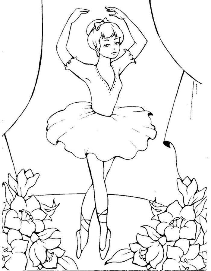 Раскраски с балеринами и балетом для детей и малышей (балерина, танцы)