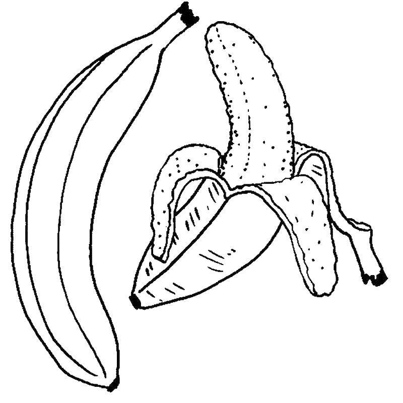 Раскраски бананов (распечатки)