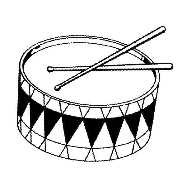 Барабан из мультфильмов для раскраски (барабан)