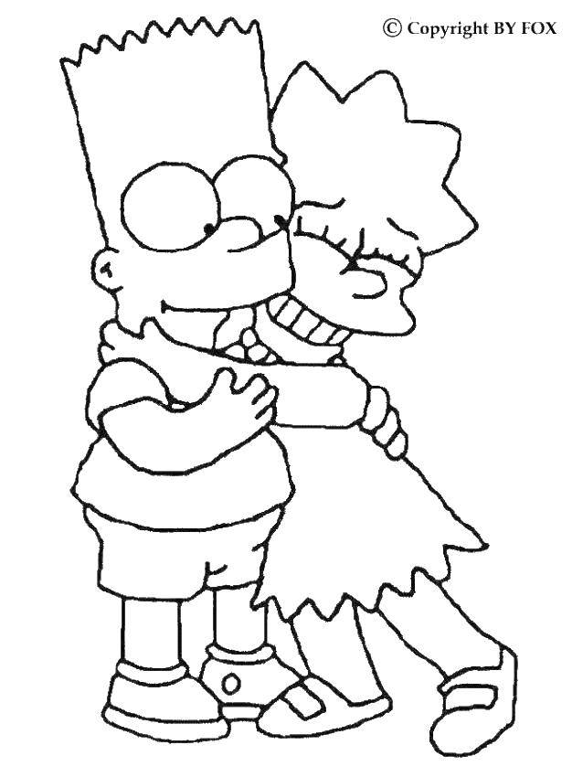 Раскраска Симпсоны (Барт, Лиза, мультфильмы)