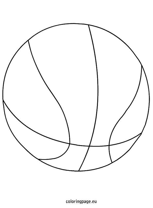 Раскраска баскетбольного мяча для детей (баскетбол, игры, мяч)