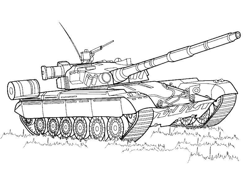 Раскраска военного танка и ракет для мальчиков (танк)