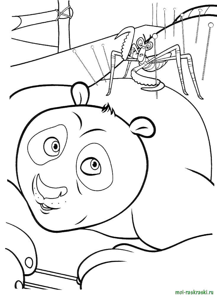 Раскраска кунг фу панда для детей (панда)