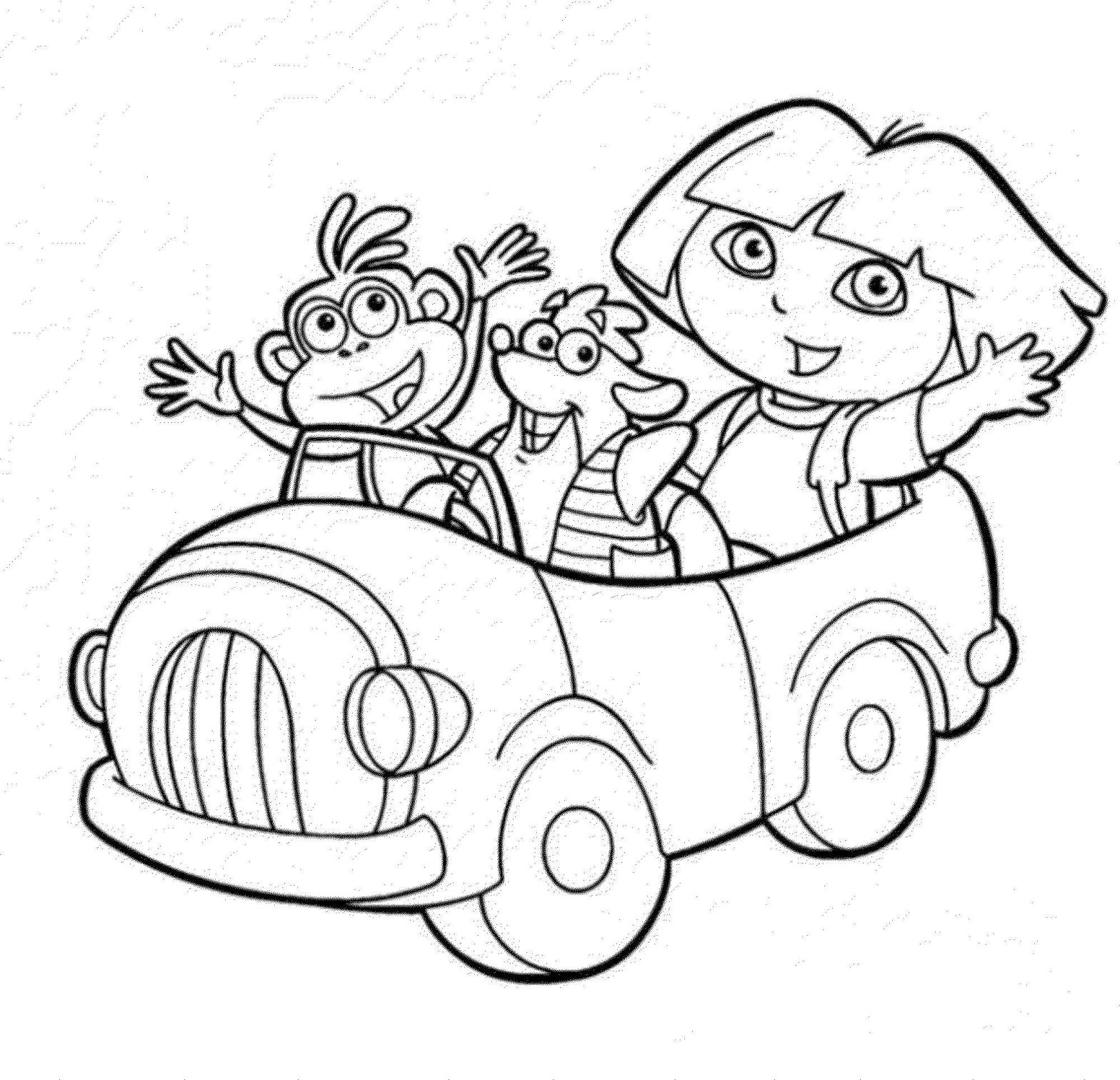 Раскраска с персонажами мультфильма Даша Путешественница и Башмачок (Башмачок)