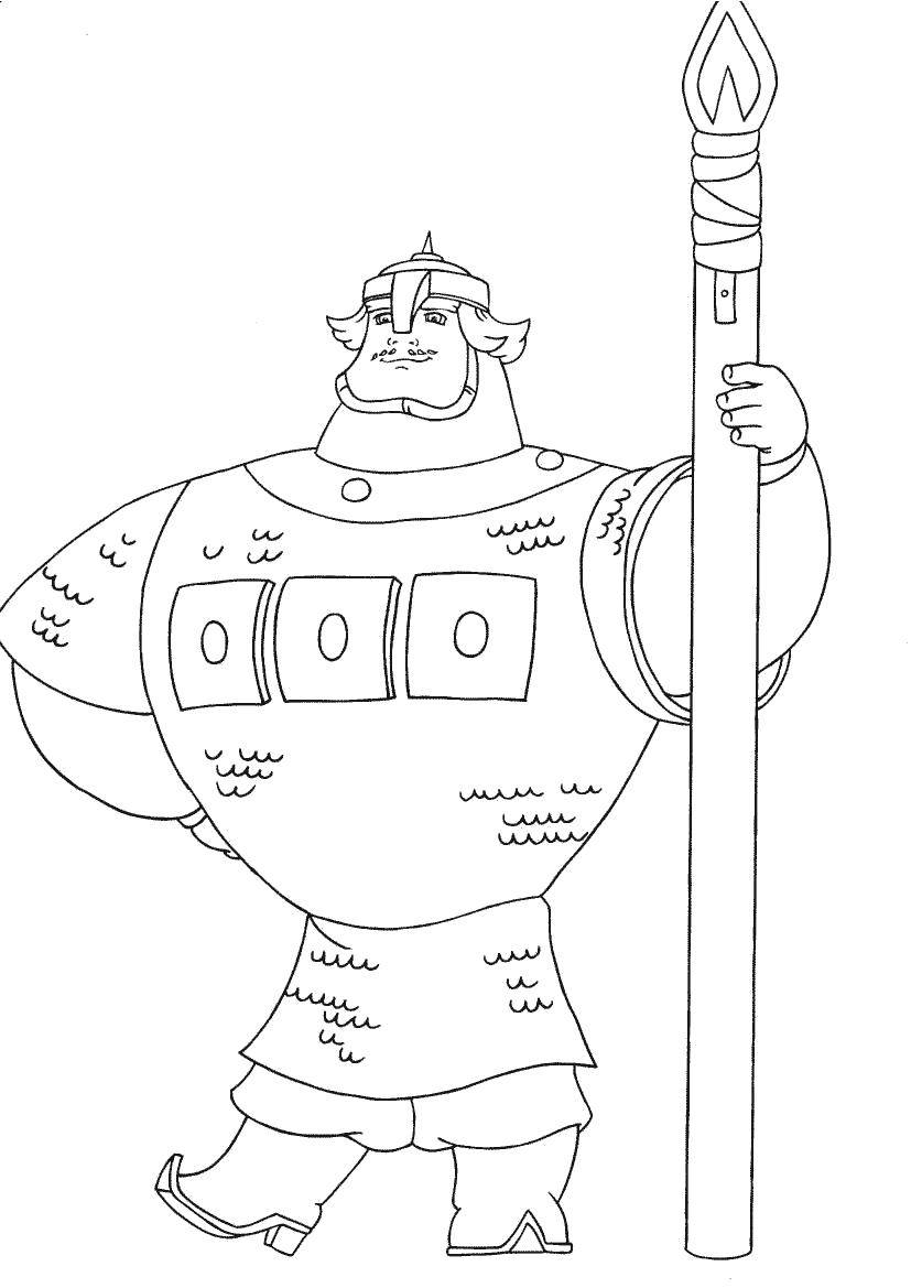 Раскраска с Добрыней Никитичем и другими богатырями (развивающие)