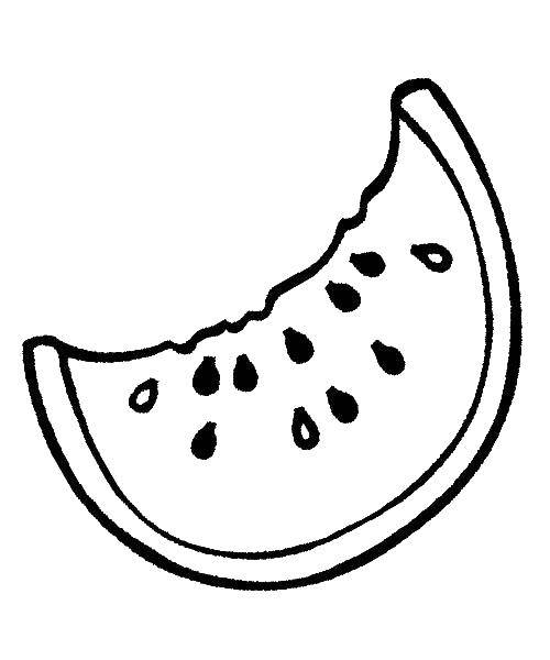 Раскраска ягоды арбуза (долька) для детей (ягода)