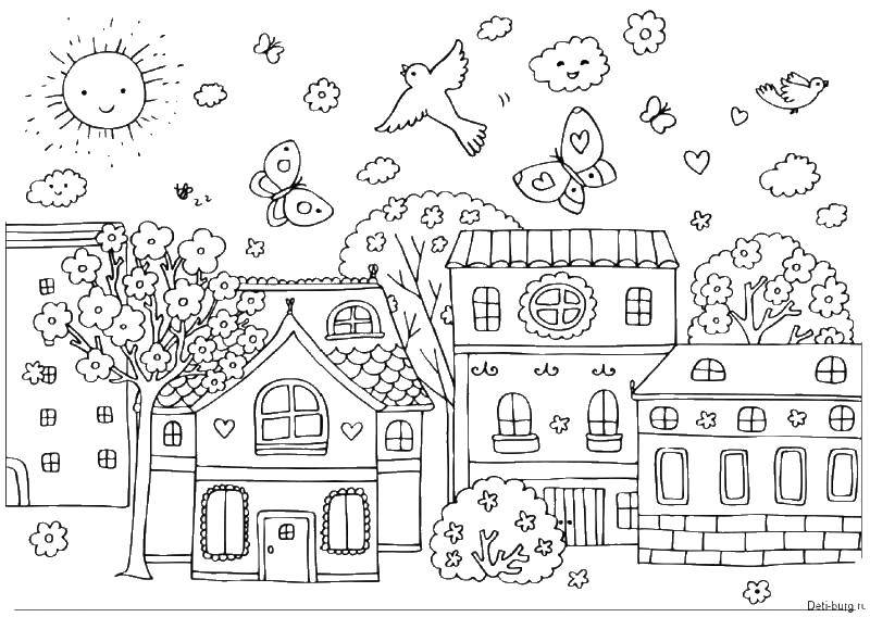 Раскраска дома из мультфильма для детей