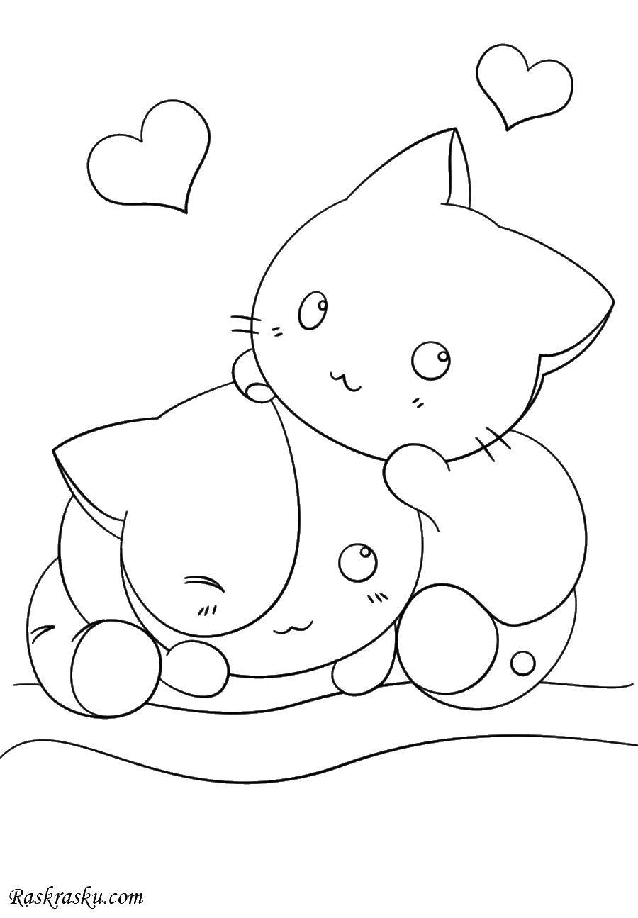 Раскраски аниме котят для детей - бесплатно! (аниме)