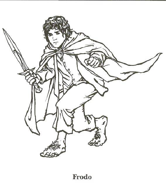 Раскраска с изображением персонажей из Властелин колец