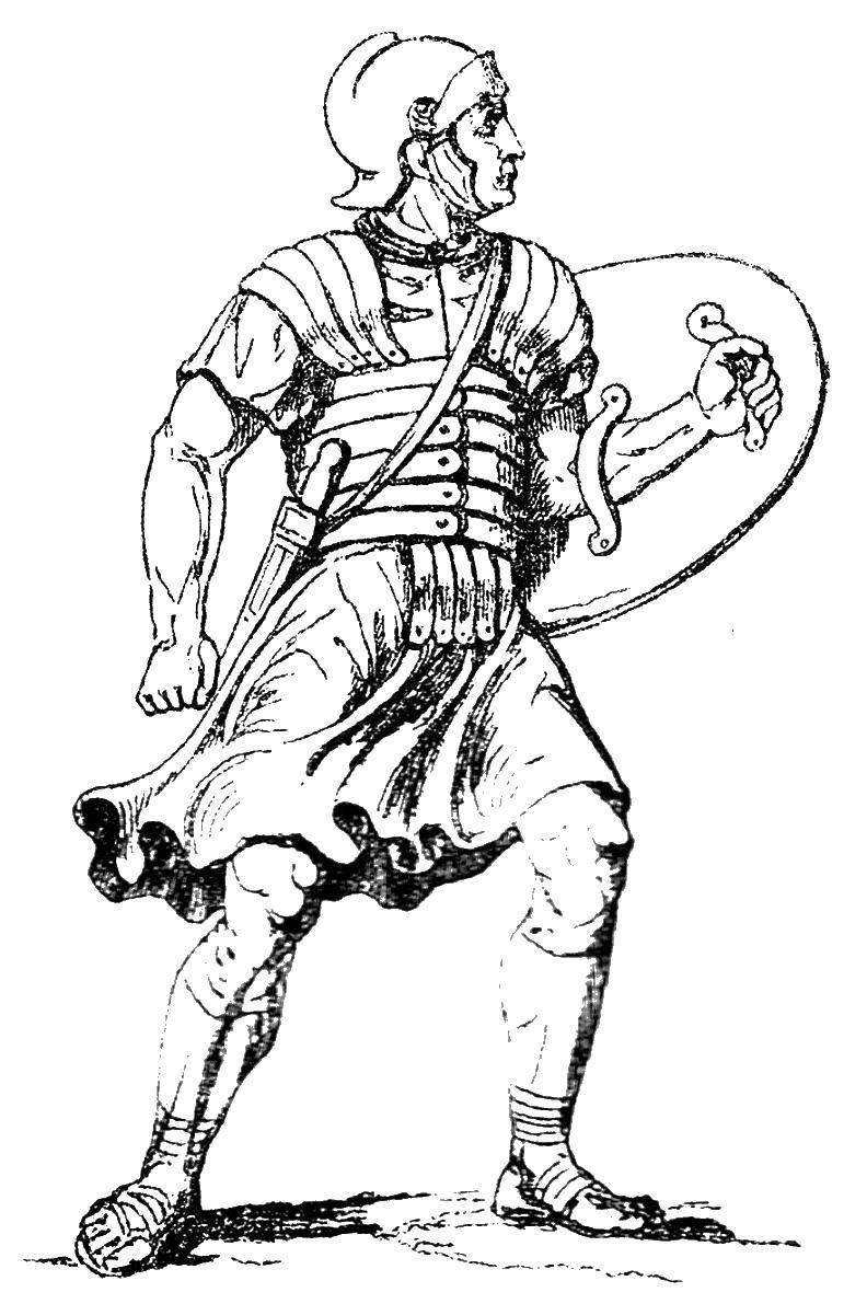 Раскраска с людьми-гладиаторами из древнего Рима (Рим)