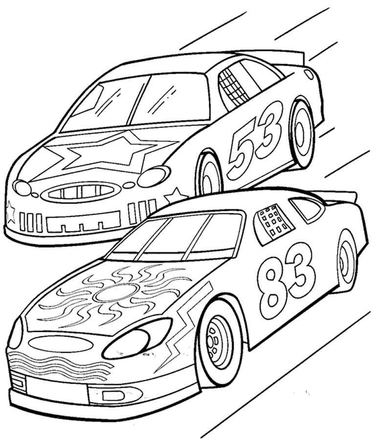 Раскраски гоночных машин для мальчиков (скорость)