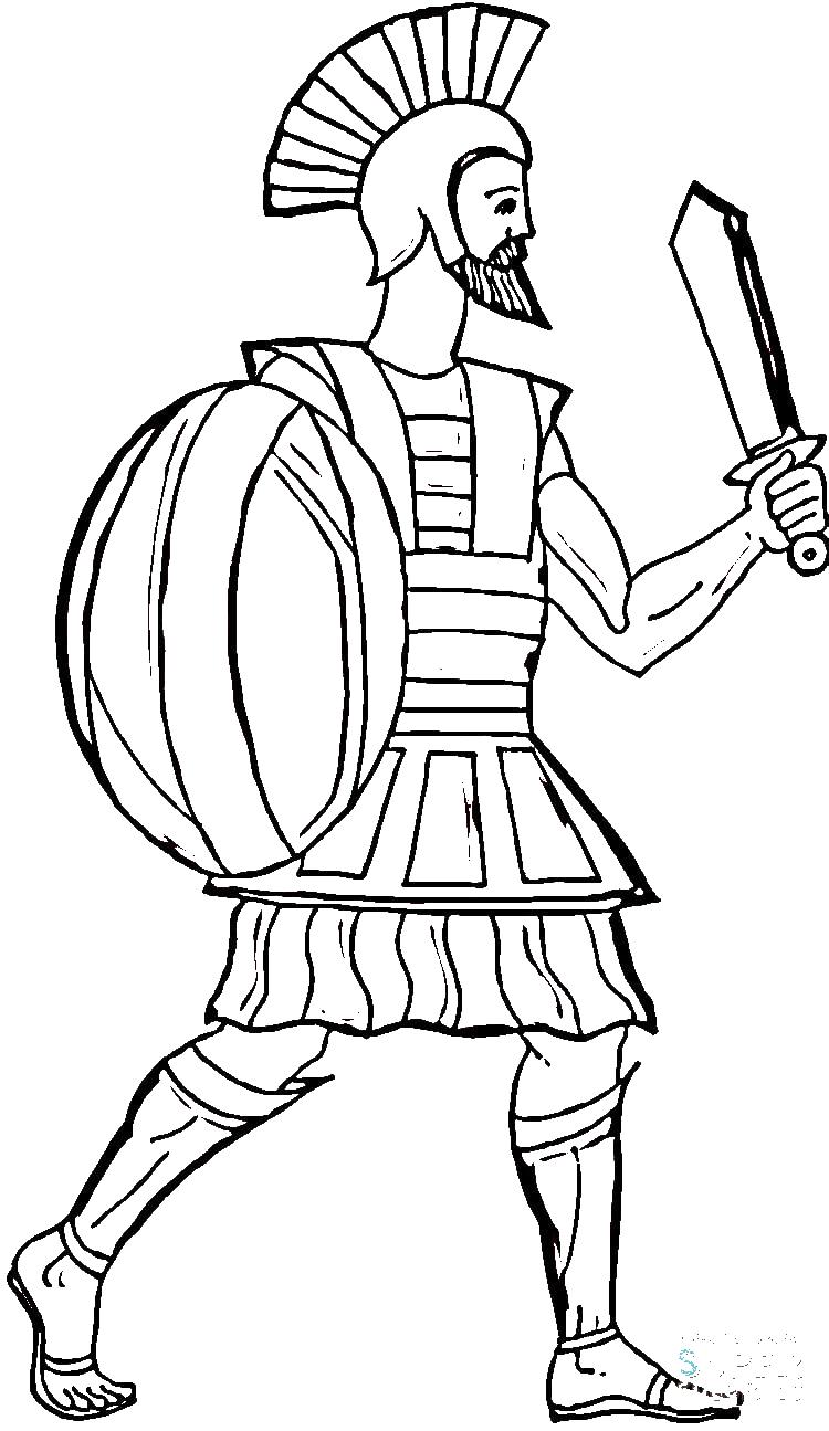 Раскраски на тему Греции, воинов, мечей и щитов для мальчиков (щит)