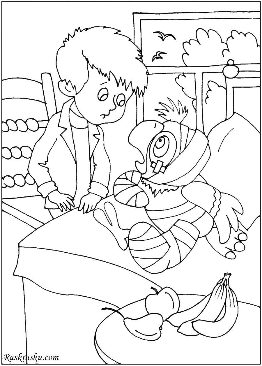 Раскраски Попугай Кеша - бесплатные раскраски с героем из популярного мультфильма для детей разных возрастов (попугай, кеша)