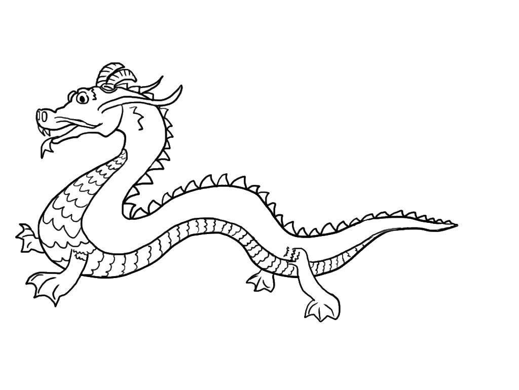 Раскраски Китайские драконы (драконы, Китай)