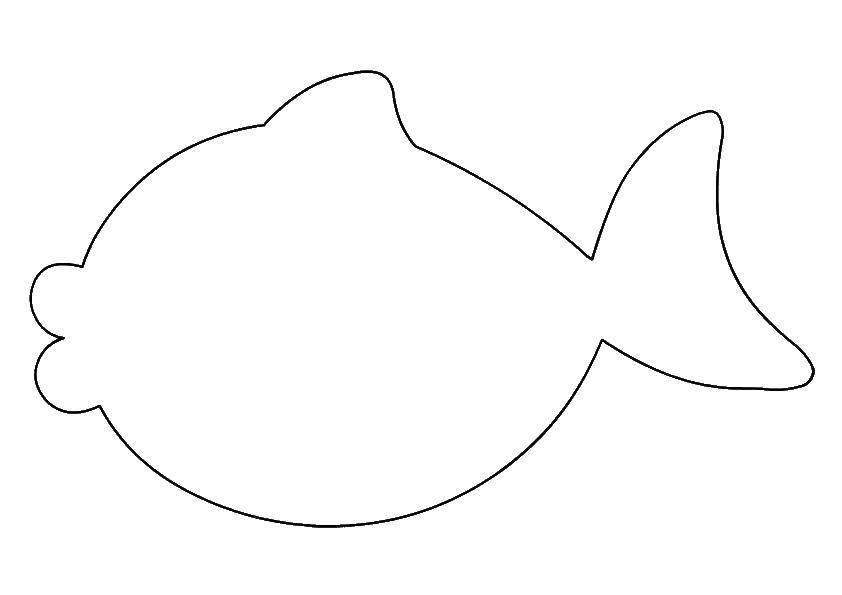 Контуры рыбы для вырезания на белом фоне (контур)