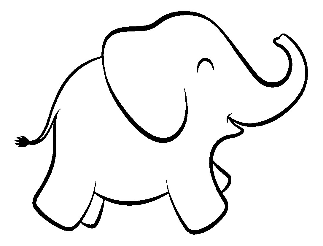 Раскраски слонов: контуры для вырезания слон, хобот, хвост - бесплатные раскраски малышей (контуры)