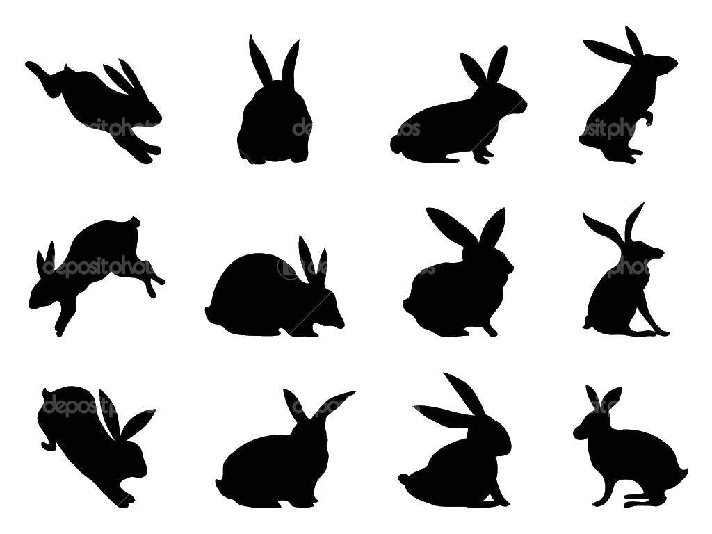 Раскраска Контур зайца для вырезания - бесплатные раскраски для детей