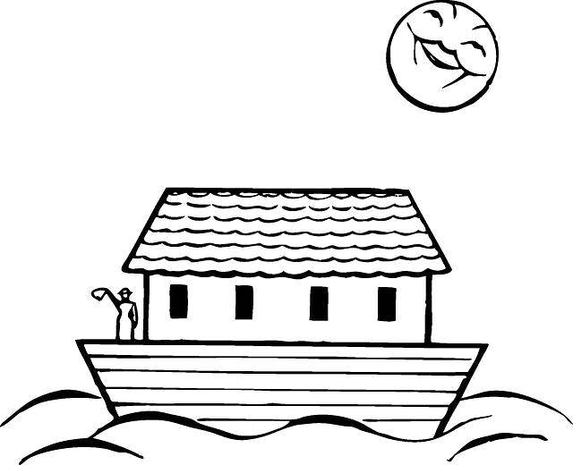 Раскраска с кораблем на воде для детей (вода)