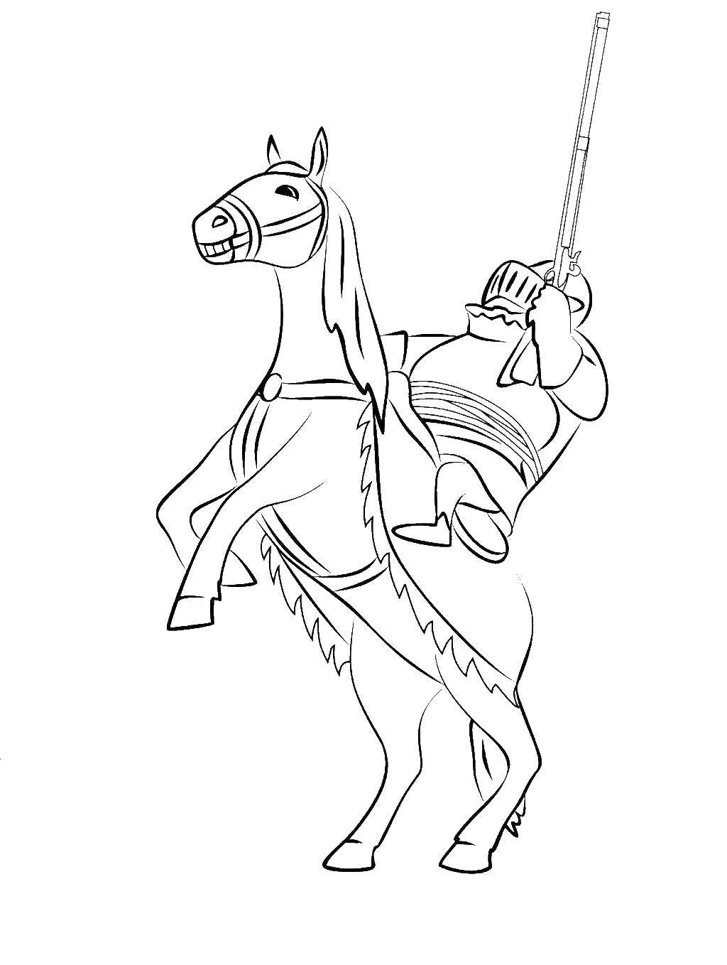 Раскраски с рыцарями, конями и воинами для мальчиков (король)