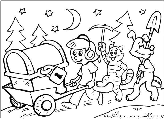 Раскраски Простоквашино: персонажи из мультфильма для детей (Простоквашино, персонажи, Шарик)