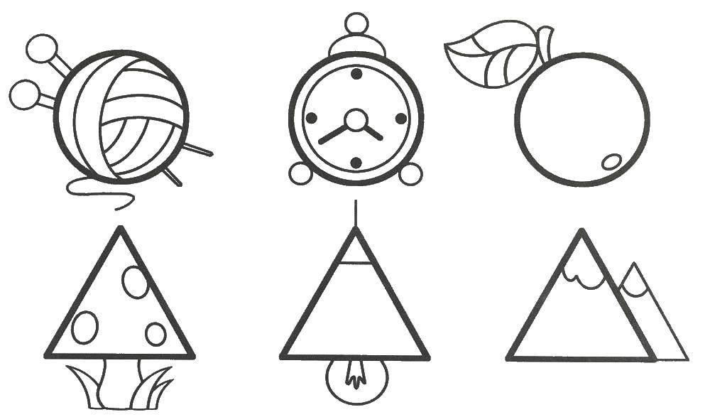 Раскраски из фигур Круг, треугольник (треугольник)