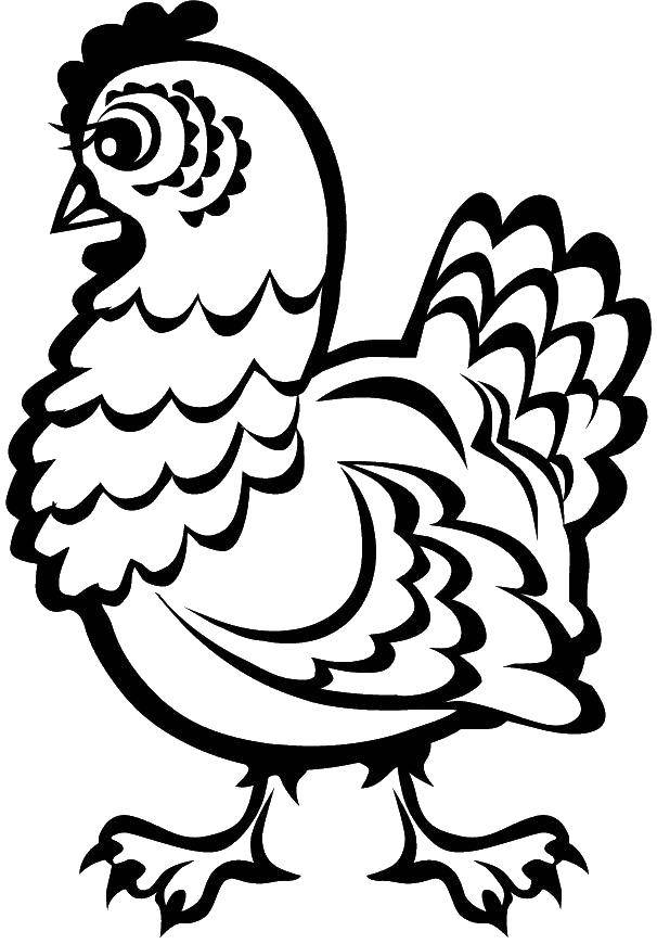 Контуры для вырезания птиц курица, реснички, клюв (контуры)