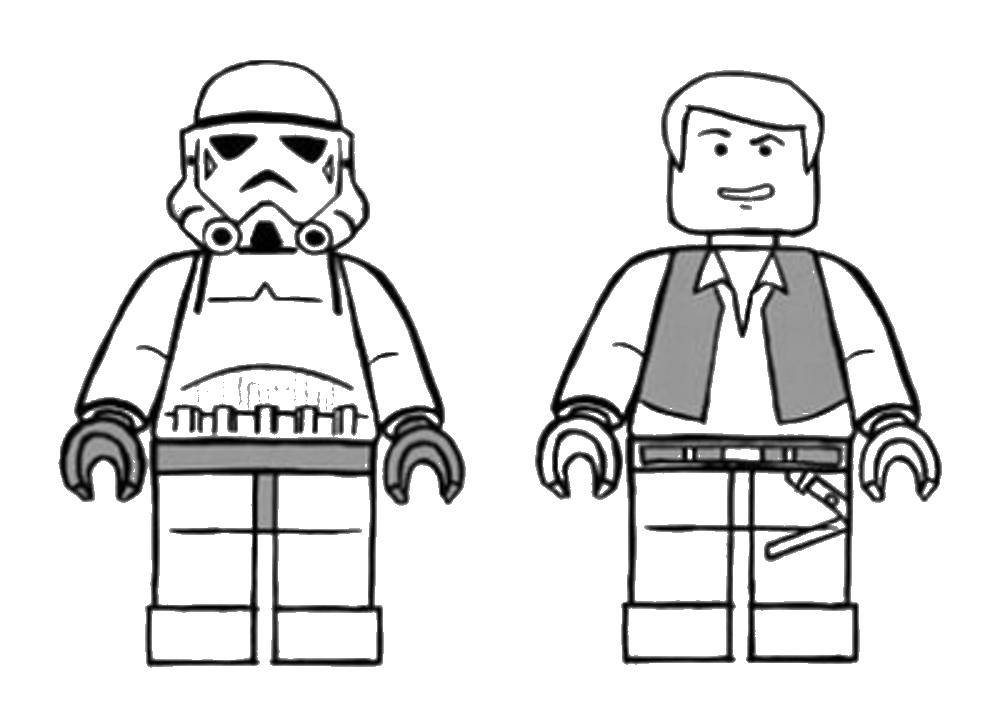 Раскраска Лего с героями Звездных войн (Лего)