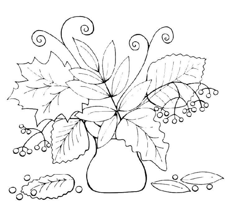 Раскраски осень ваза для детей (осень, ваза, цветы, увлекательные, распечатай)