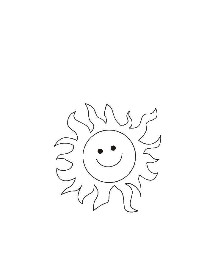 Раскраска с изображением лучей Солнца для малышей (праздники)