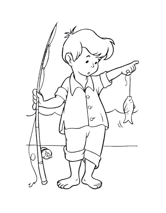 Раскраска на тему рыбалки для мальчиков