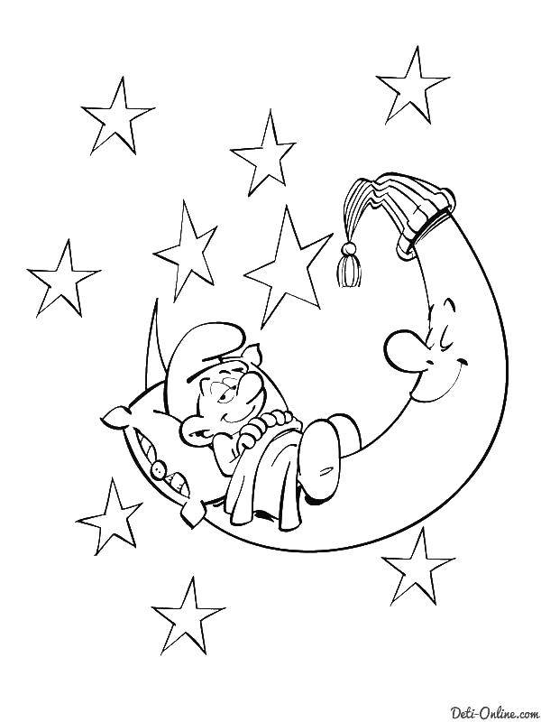 Раскраска луна для детей (луна, луна)
