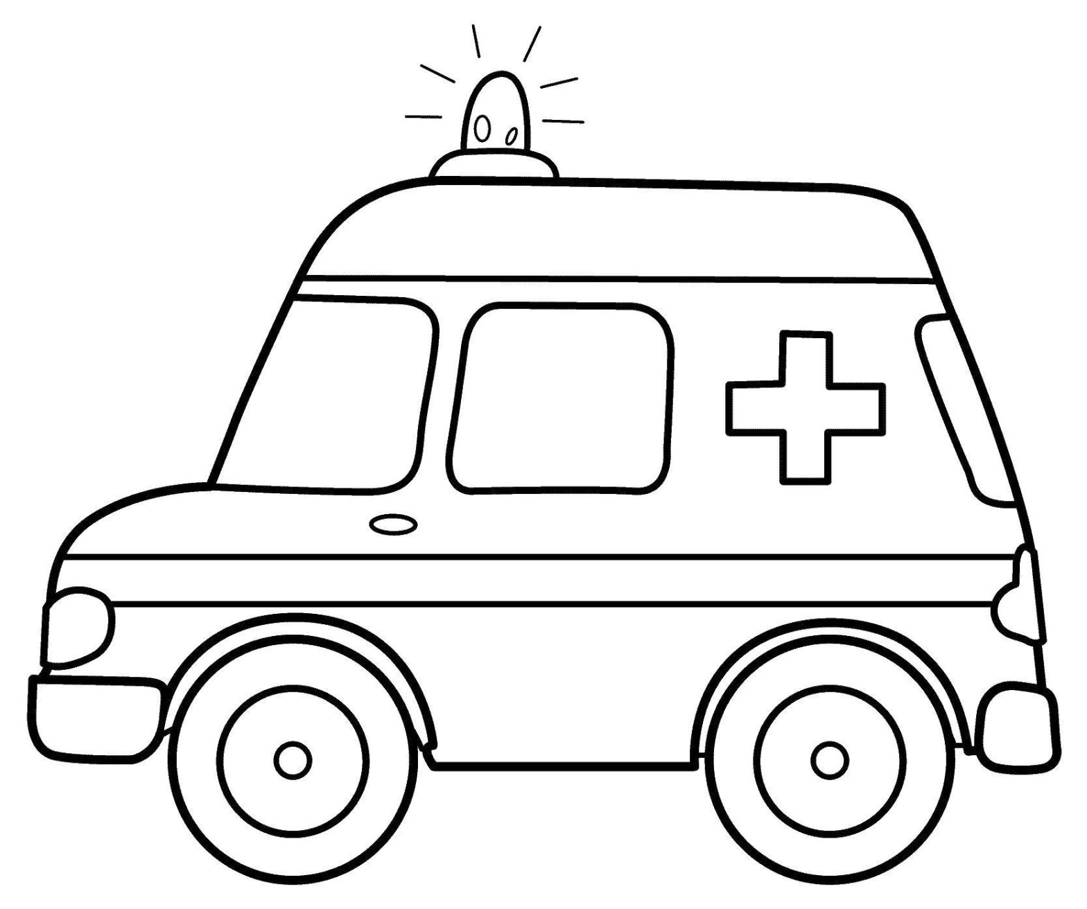 Раскраска на тему скорой помощи и транспорта для детей