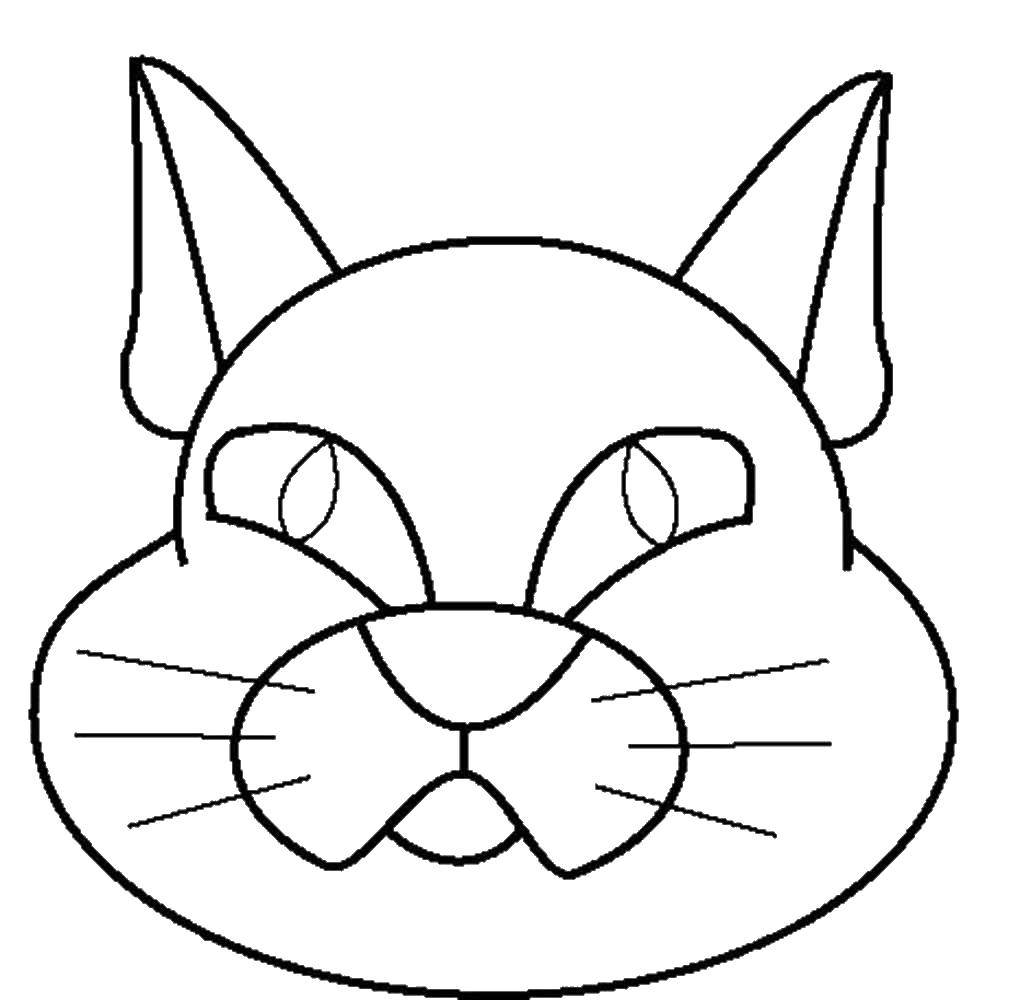 Раскраска маски кота для девочек (кот)