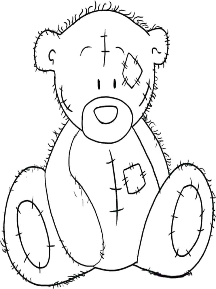 Раскраска мишки Тедди с медвежонком на лужайке (мишки)