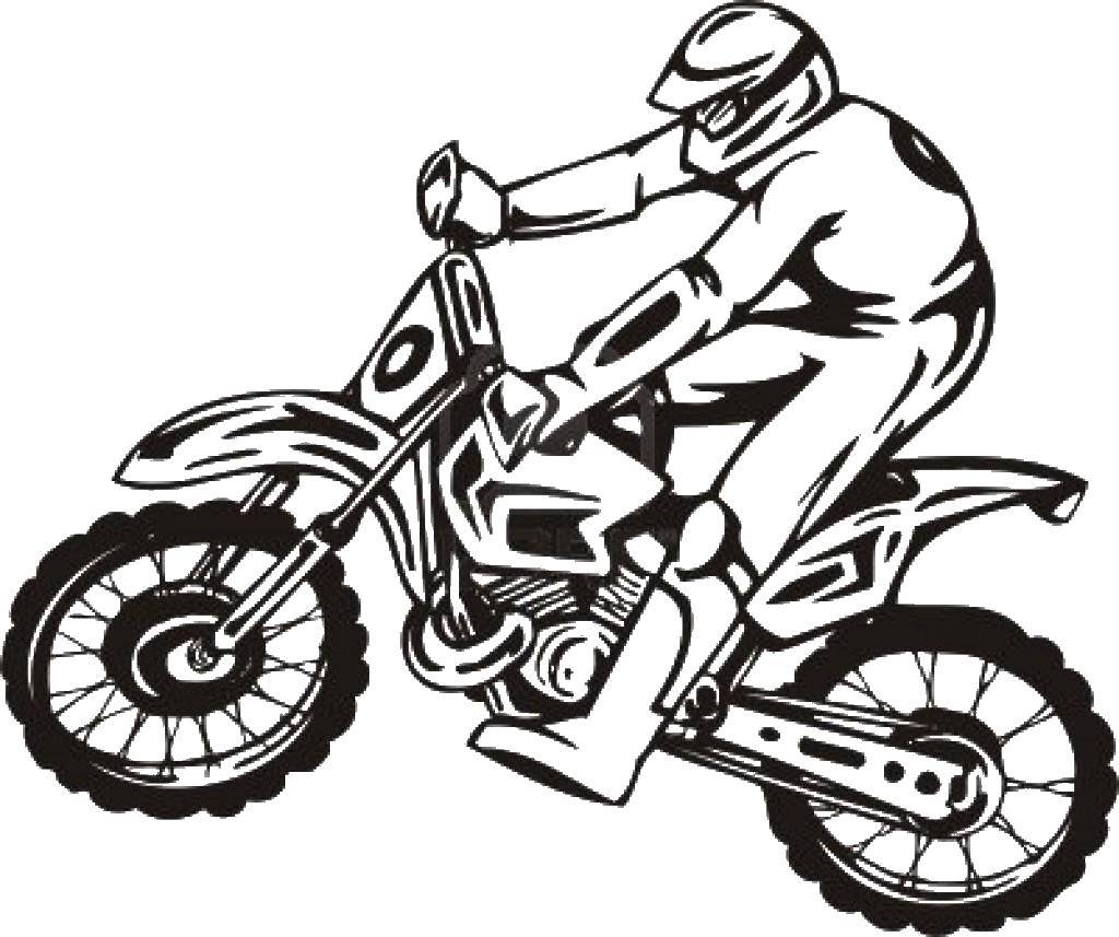 Раскраска мотоцикла для детей