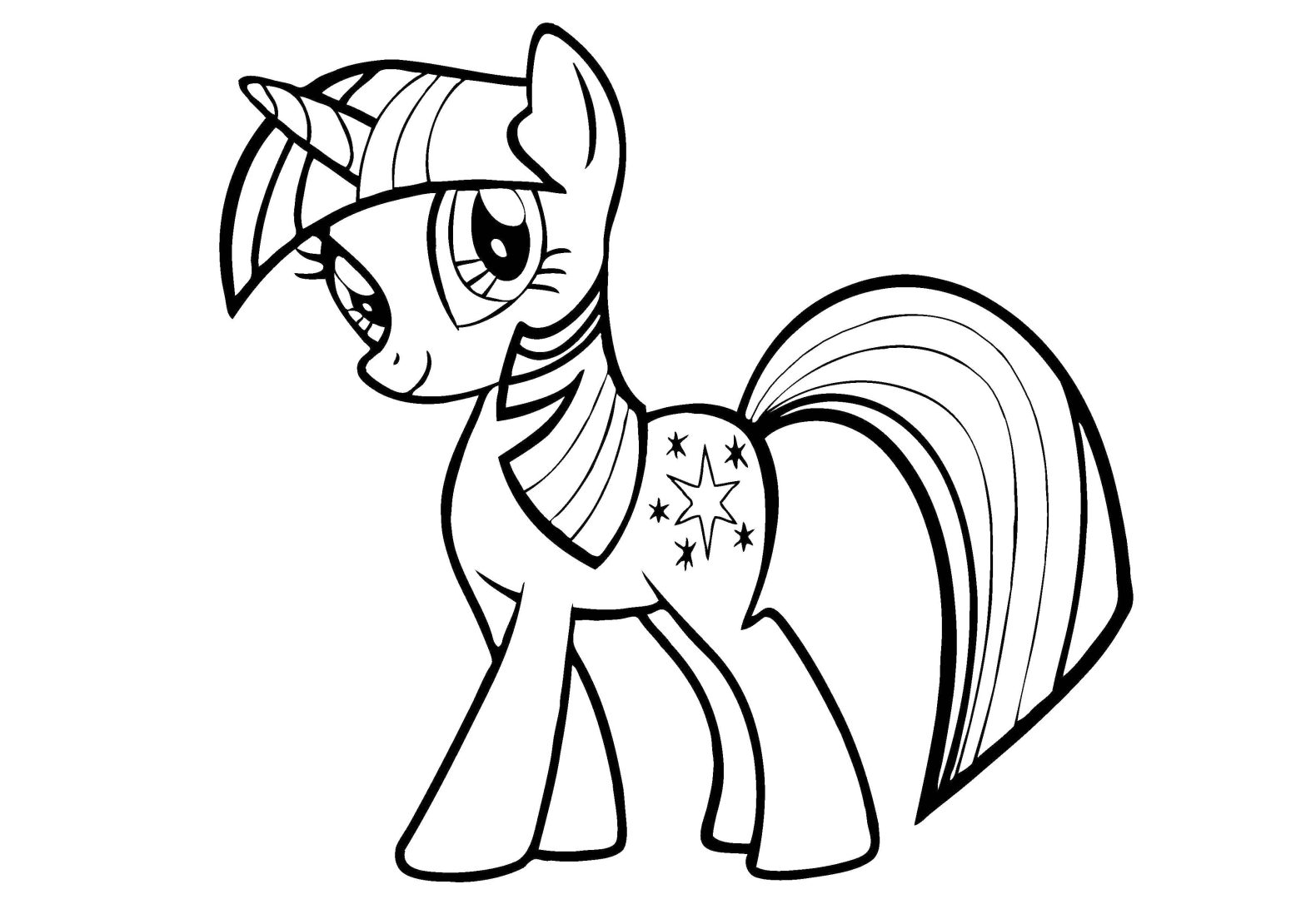 Раскраска пони из мультфильма Мой Маленький Пони (пони, карандаши)
