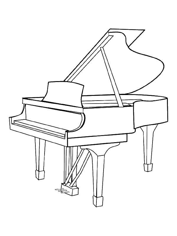 Раскраска Музыкальный инструмент, пианино для развития детей (пианино)