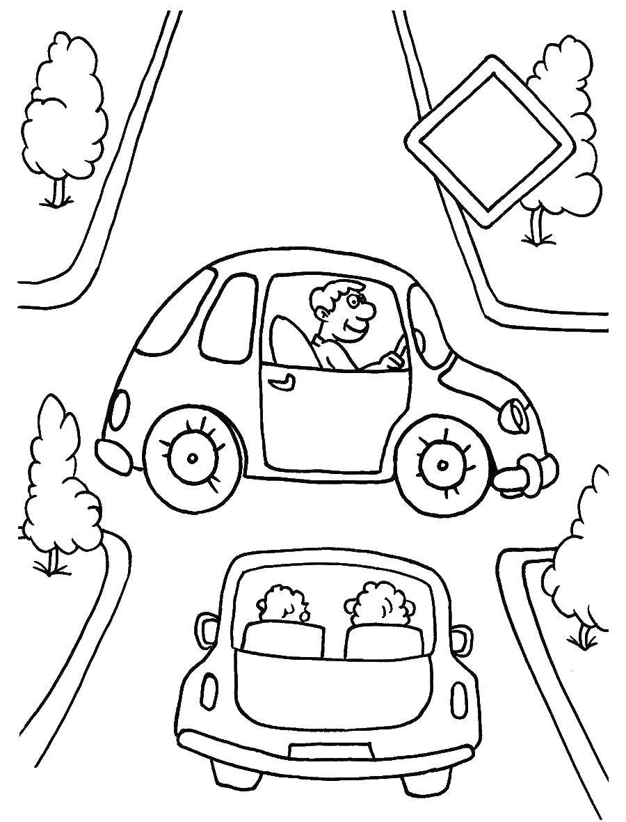 Раскраски на тему правил дорожного движения и светофора - бесплатно для детей (правила, светофор, знания, навыки)