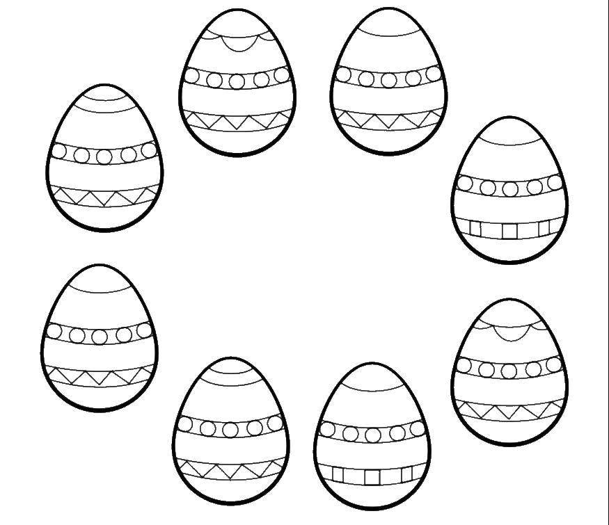 Раскраски на Пасху: яйца, узоры и другие мотивы (яйца, узоры)