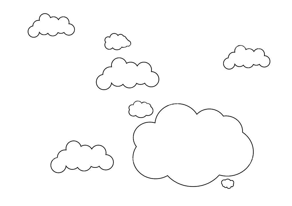 Раскраска контур облака облака для детей (контур)