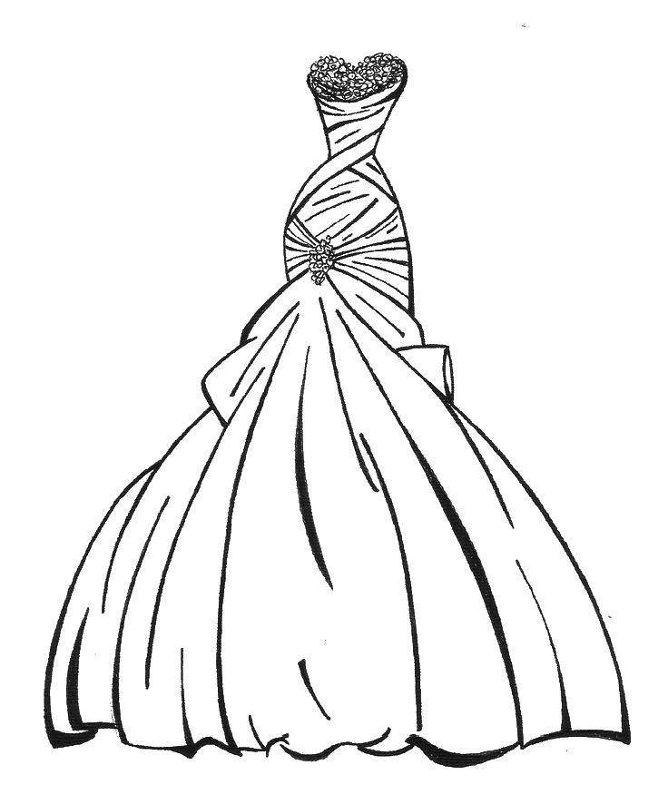 Раскраска платья для девочек (платья, наряды)