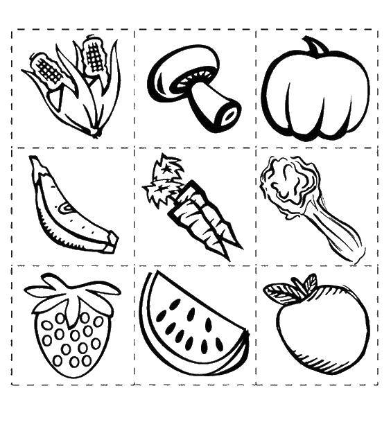 Бесплатные раскраски с овощами и фруктами для детей - скачать и распечатать онлайн (овощи, фрукты, дети)