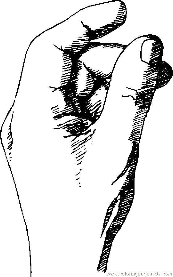 Изображение для раскрашивания рук, пальцев и ладоней (пальцы, ладони)
