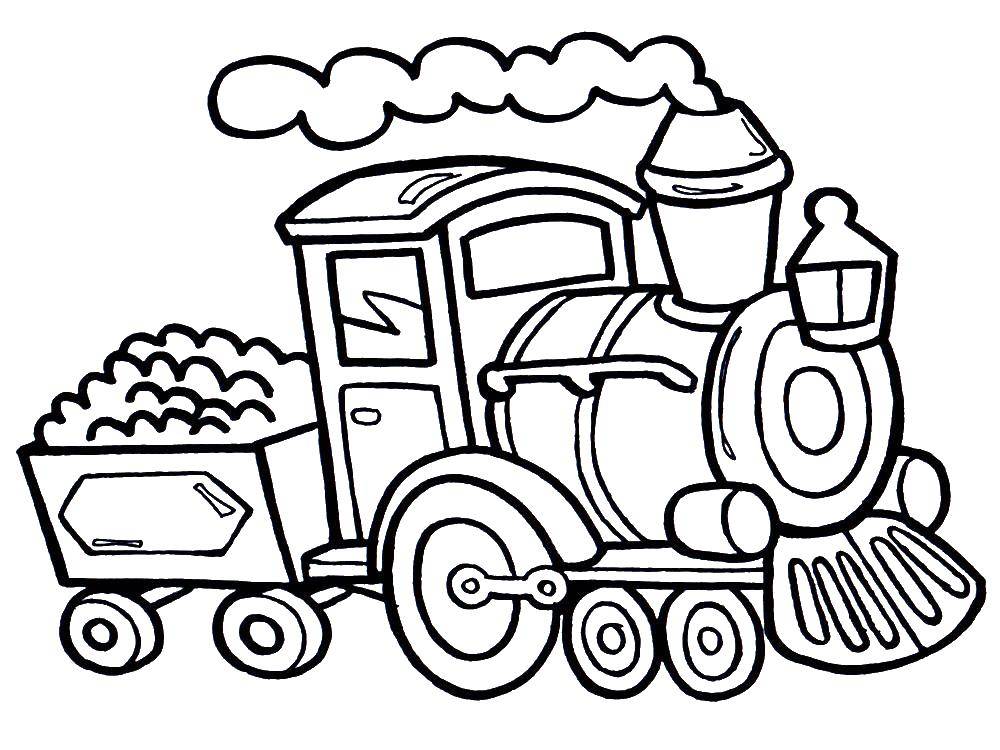 Раскраска поезд паровоз для детей всех возрастов